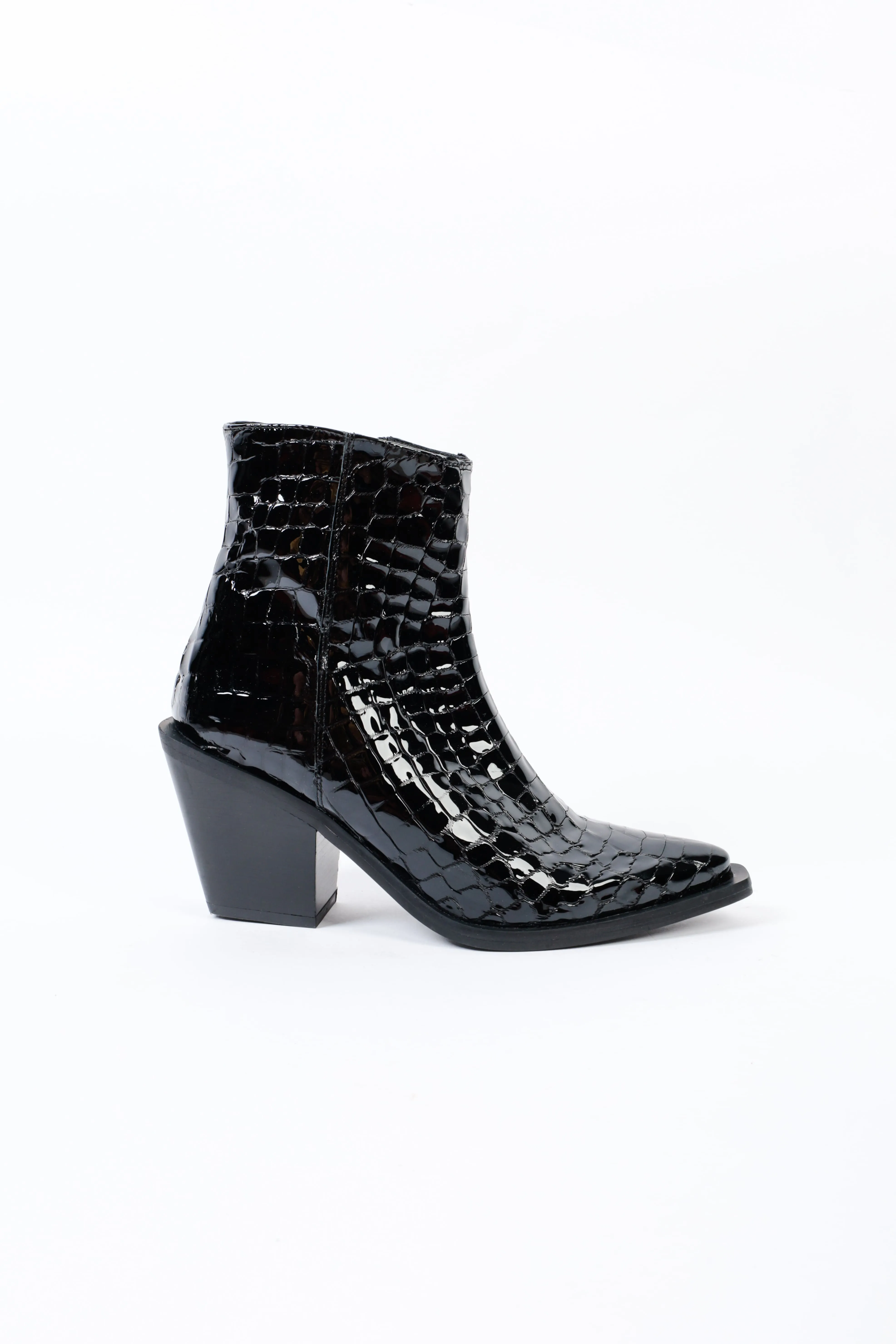 AURA COCO BLACK - Cowboy Ankle Boots with Mid-Block Heel