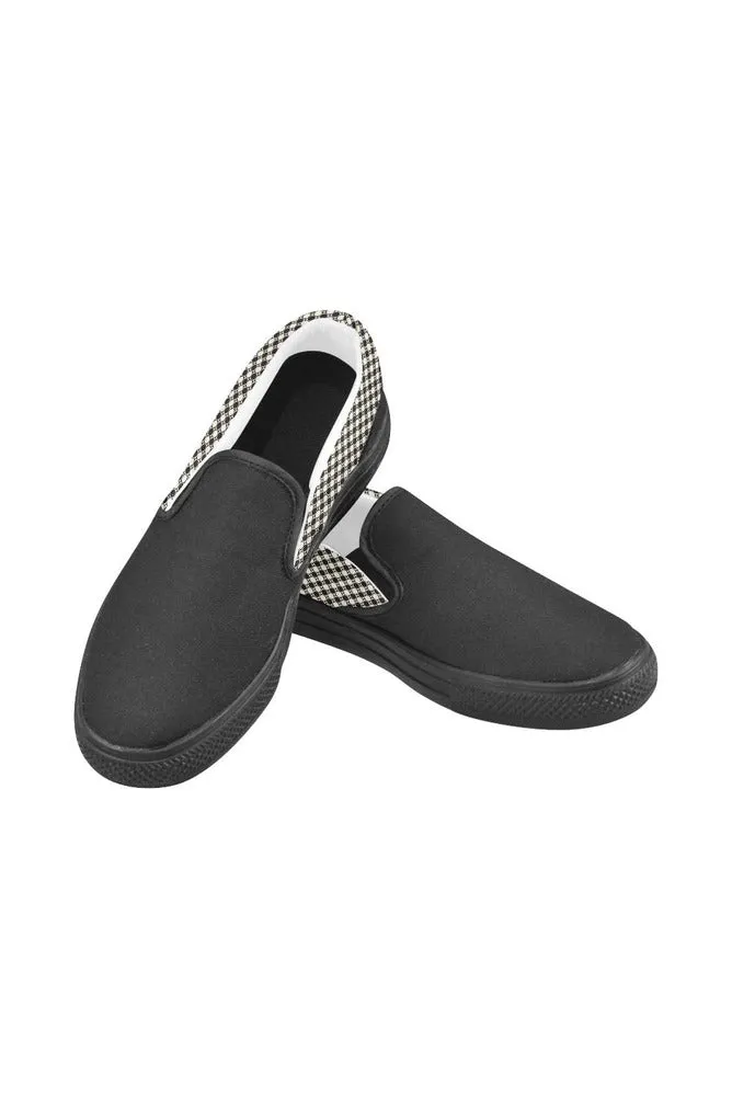 Circles in Squares Men's Slip-on Canvas Shoes (Model 019)