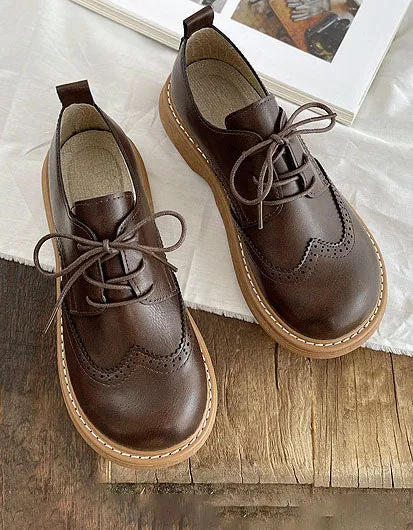 [Clearance] Wide Toe Box Brogue Style Oxford Shoes (39)