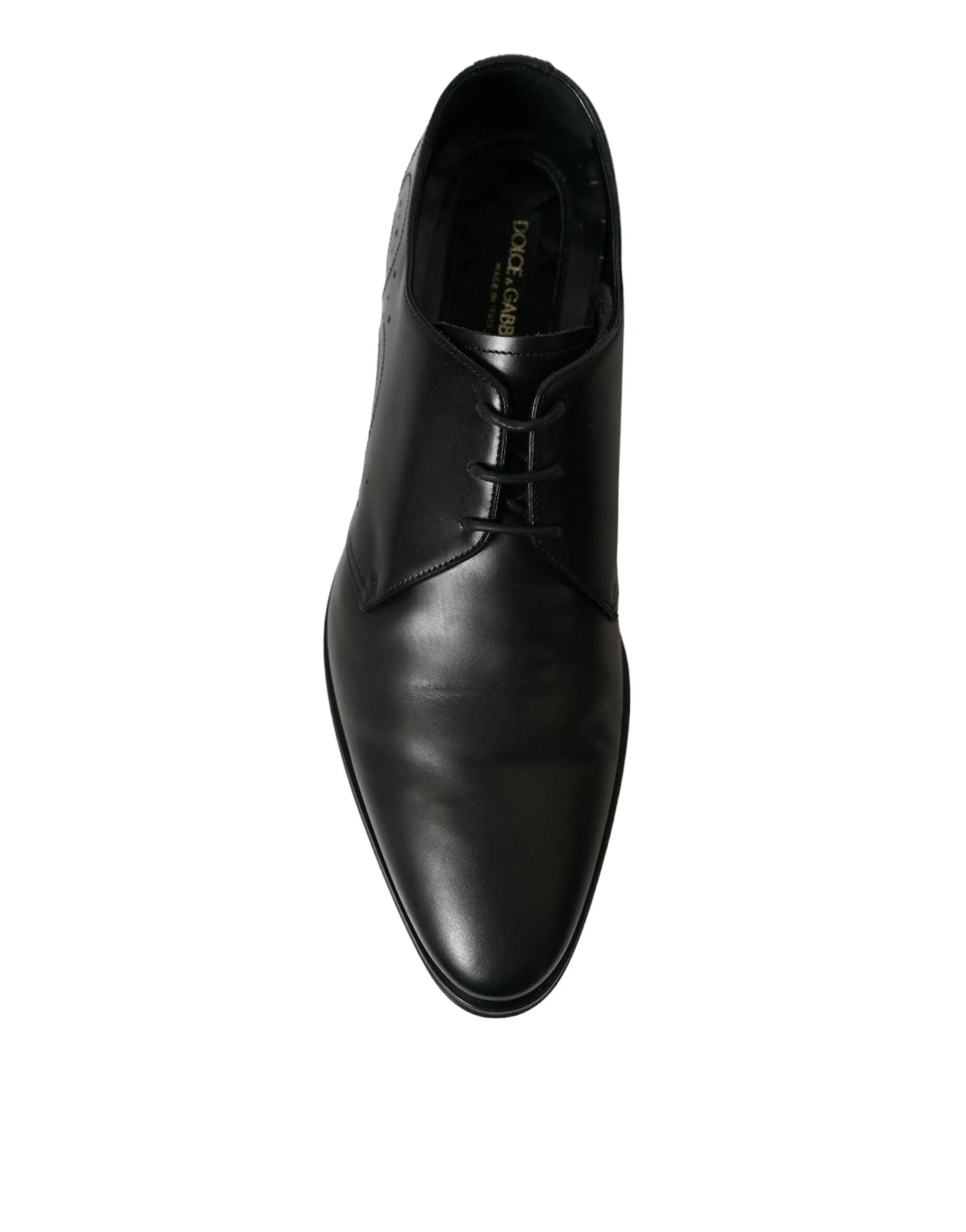 Dolce & Gabbana Black Leather Lace Up Formal Derby Dress Shoes