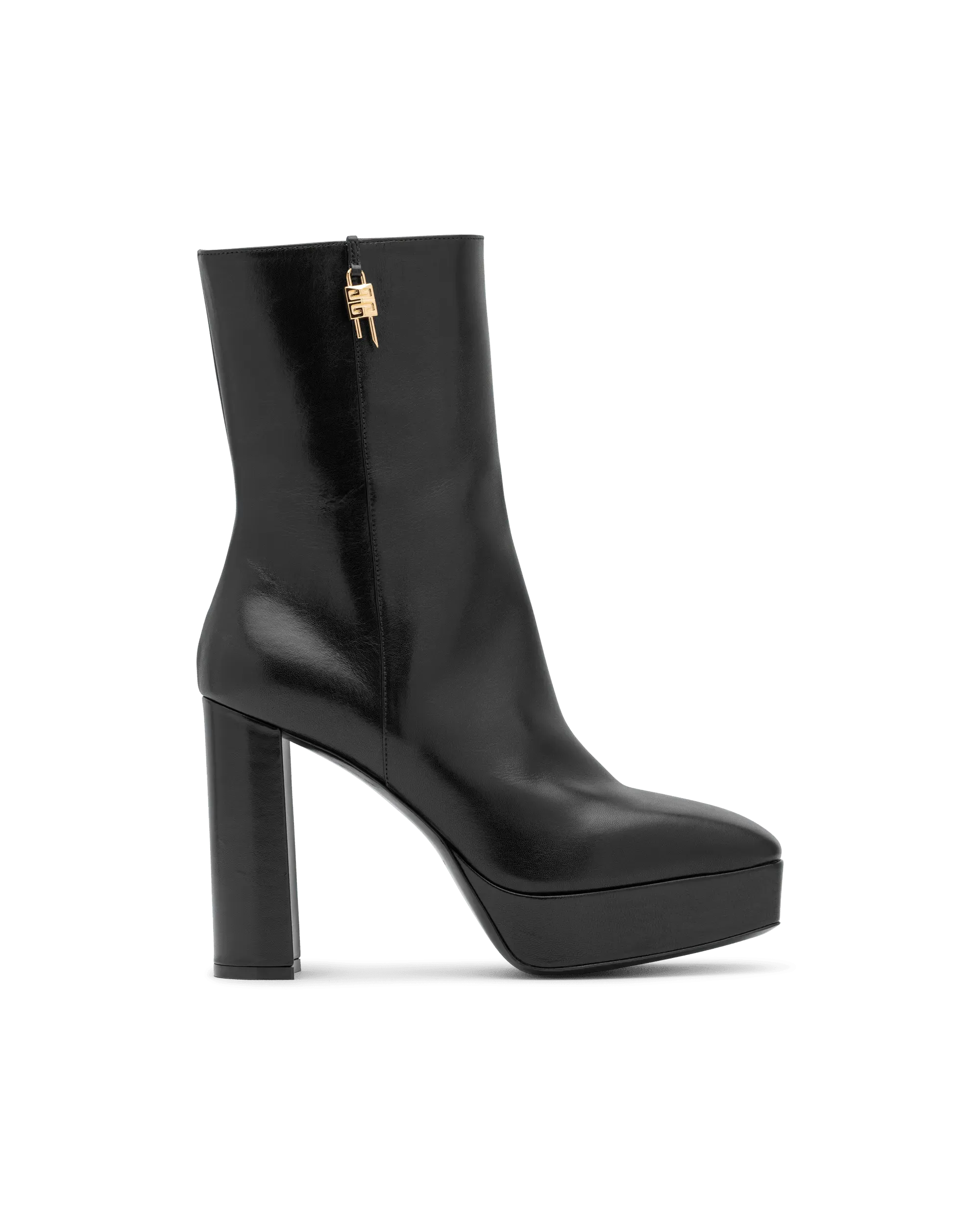 G-Lock Platform Leather Ankle Boots