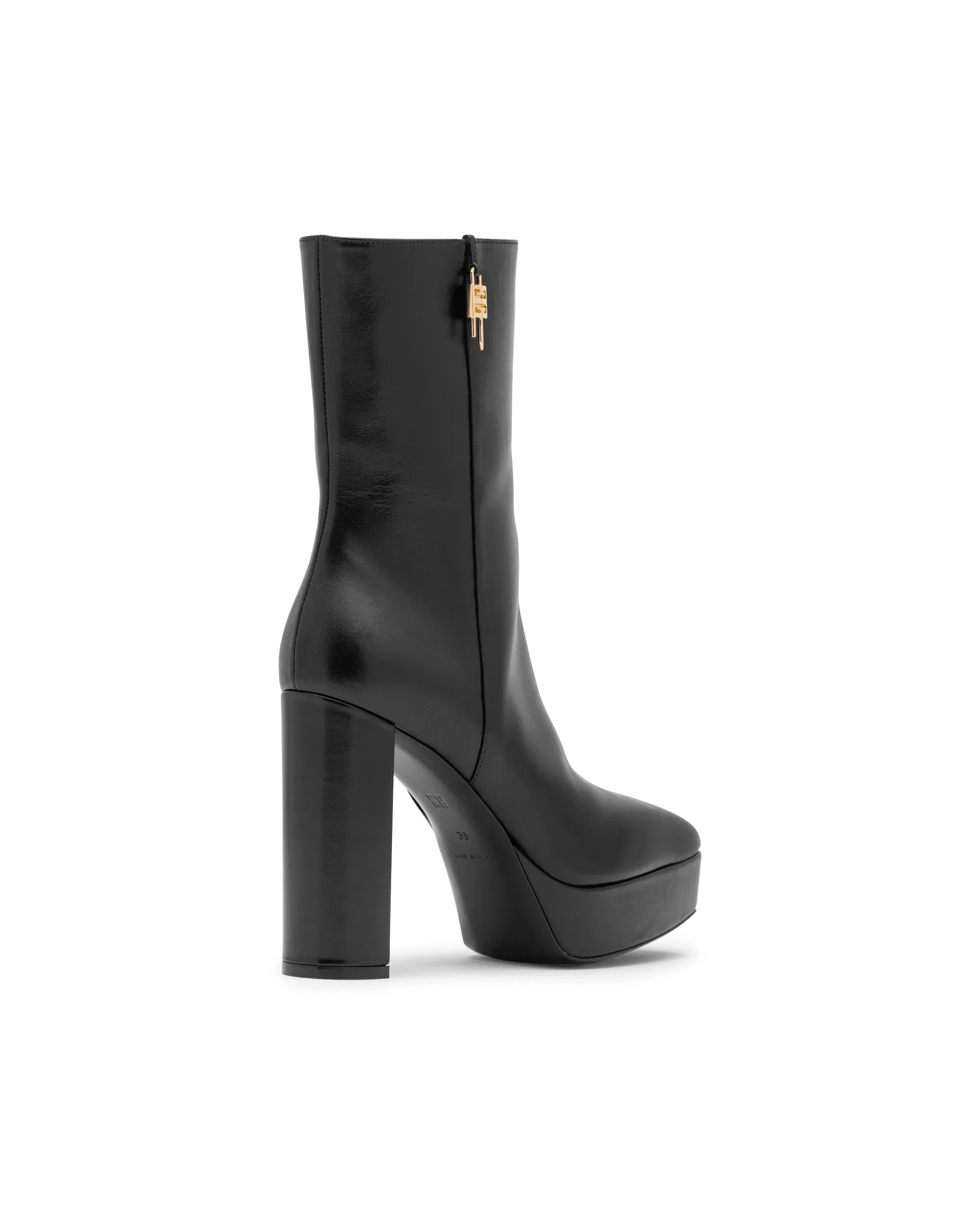 G-Lock Platform Leather Ankle Boots