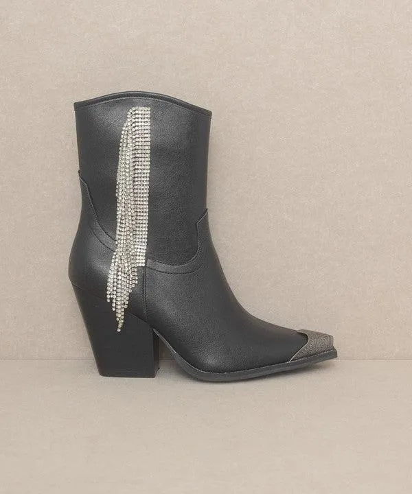 Kia Rhinestone Fringe Boots