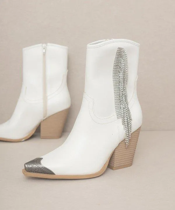 Kia Rhinestone Fringe Boots