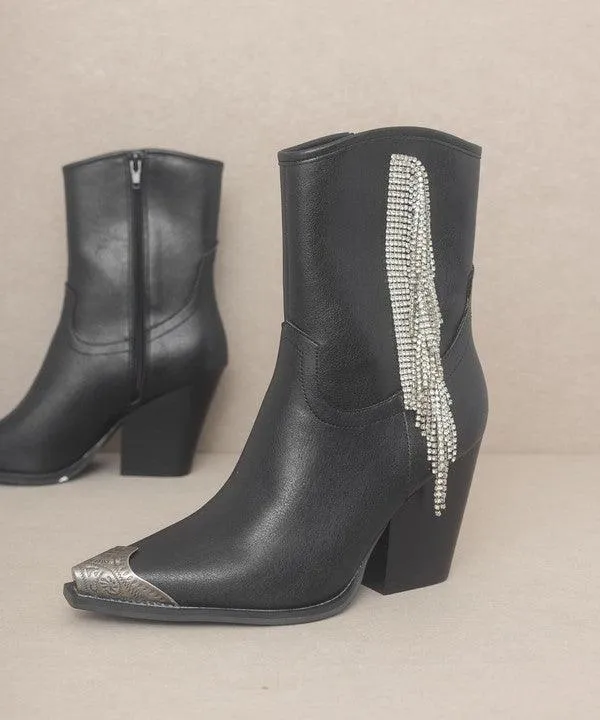 Kia Rhinestone Fringe Boots