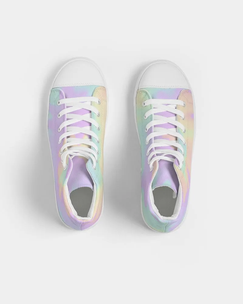 Lilac Mint Tie Dye Men's Hightop Canvas Shoe