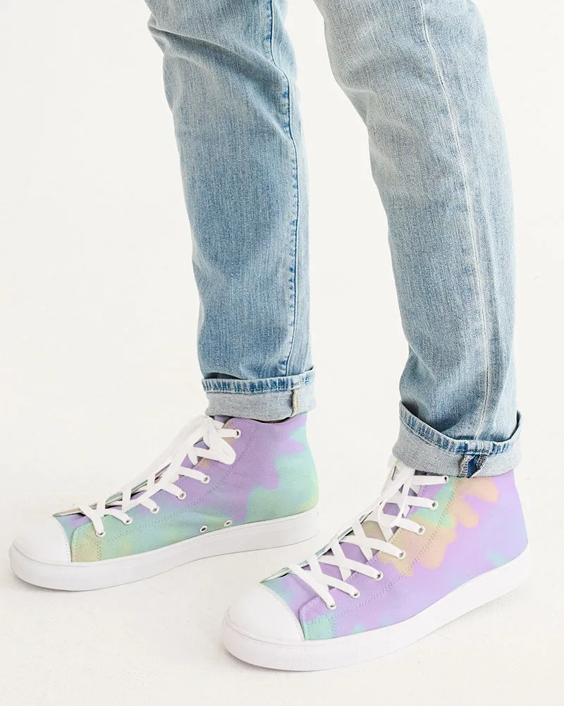 Lilac Mint Tie Dye Men's Hightop Canvas Shoe