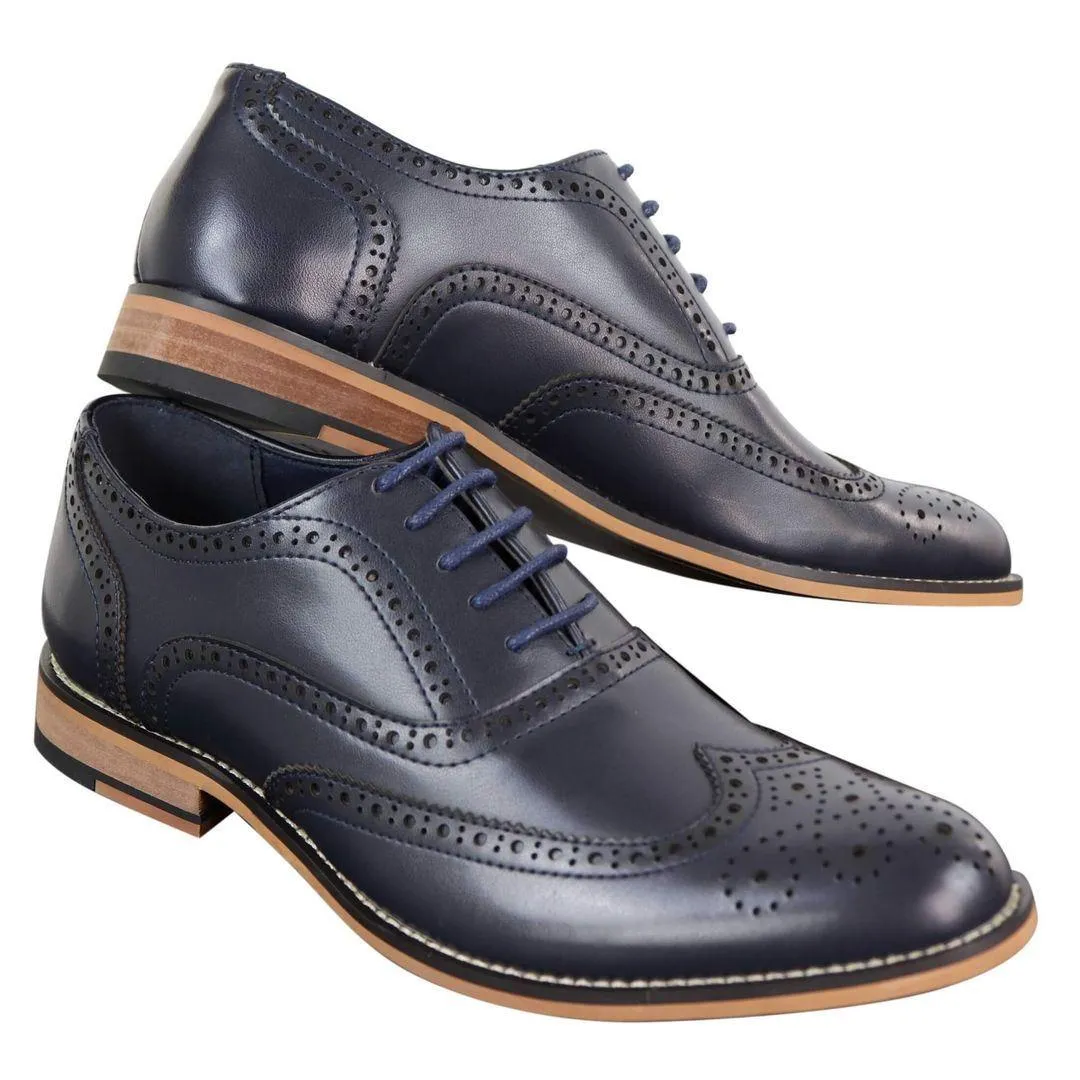 Mens Real Leather Laced Gatsby Brouges Smart Designer Retro Vintage Shoes