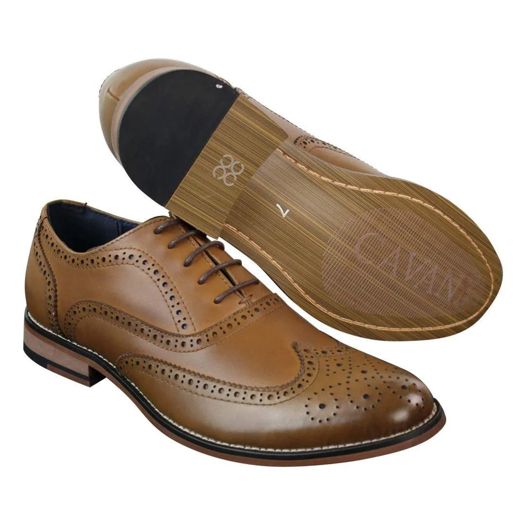 Mens Real Leather Laced Gatsby Brouges Smart Designer Retro Vintage Shoes