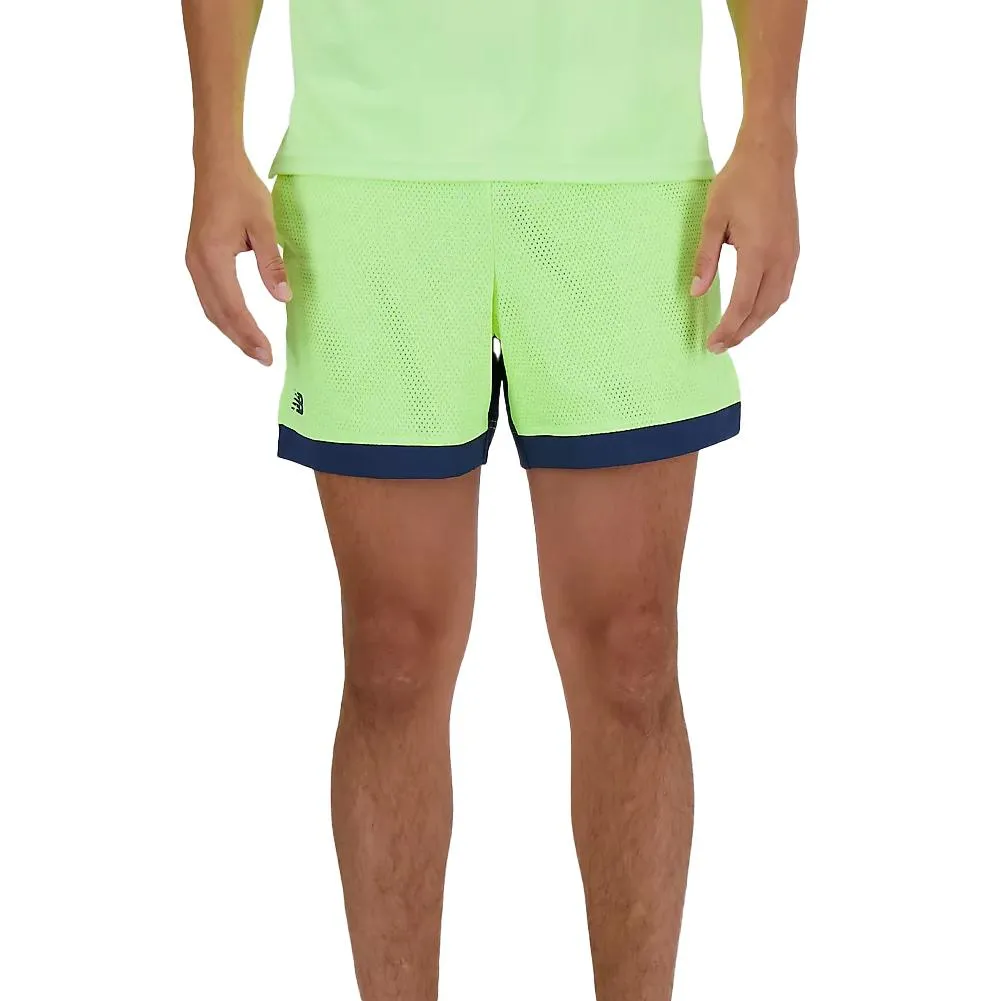 Men's Tournament Mesh Tennis Short Bleached Lime Glo