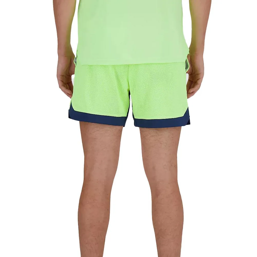 Men's Tournament Mesh Tennis Short Bleached Lime Glo