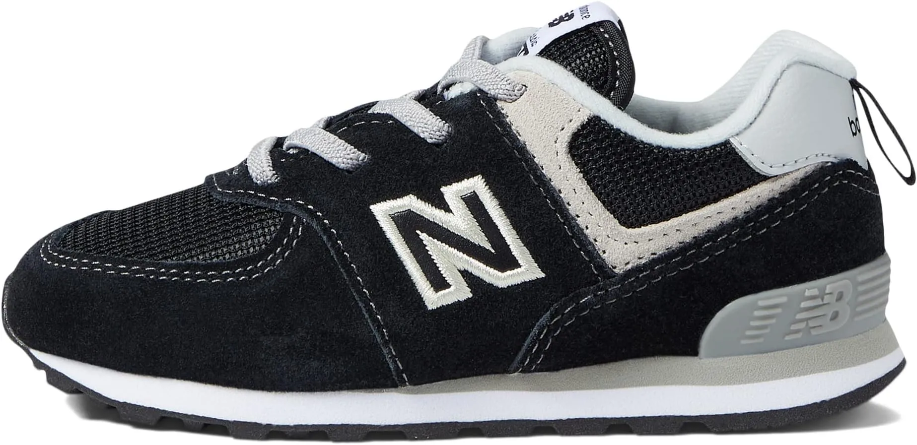 New Balance 574 Bungee Lace Sneakers, Black/White