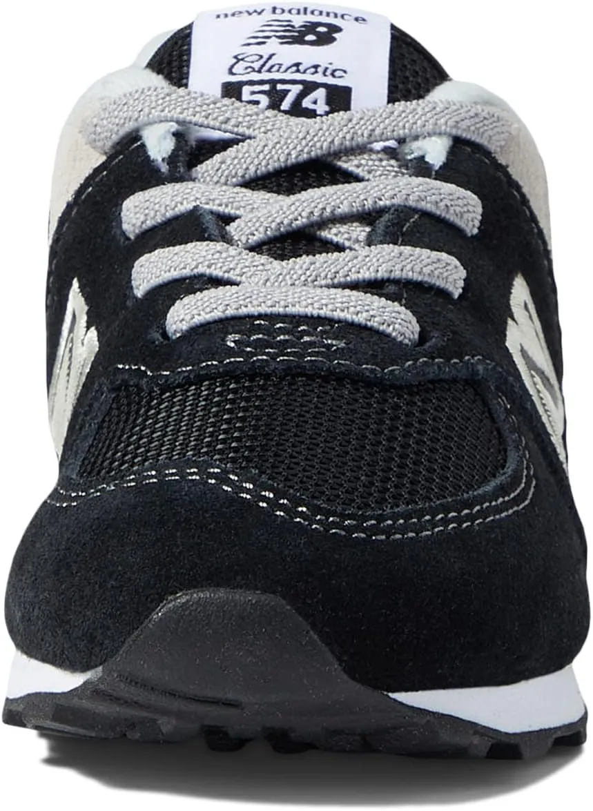 New Balance 574 Bungee Lace Sneakers, Black/White