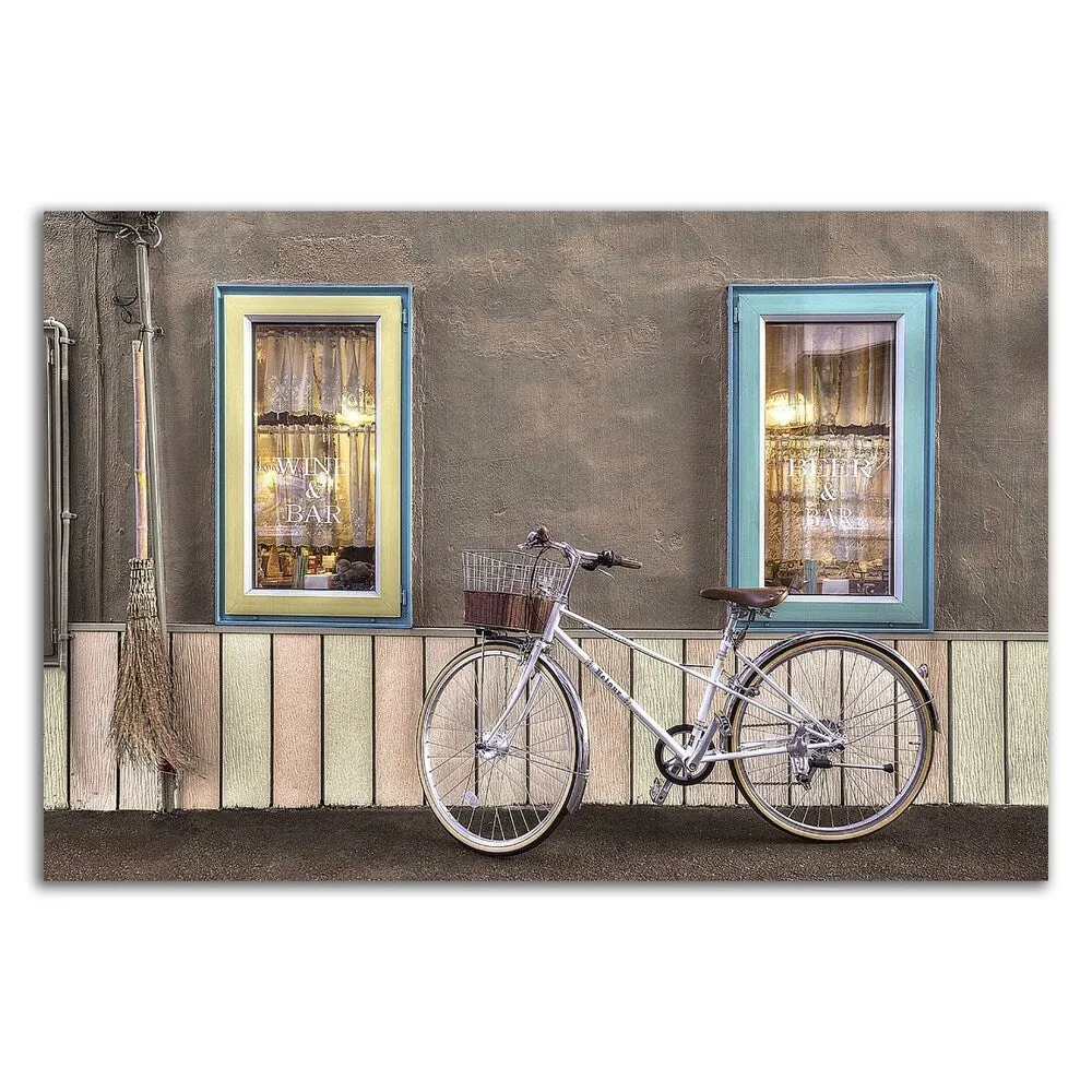 "Cafe Bike Ride" by Alan Blaustein, Print on Canvas, Ready to Hang