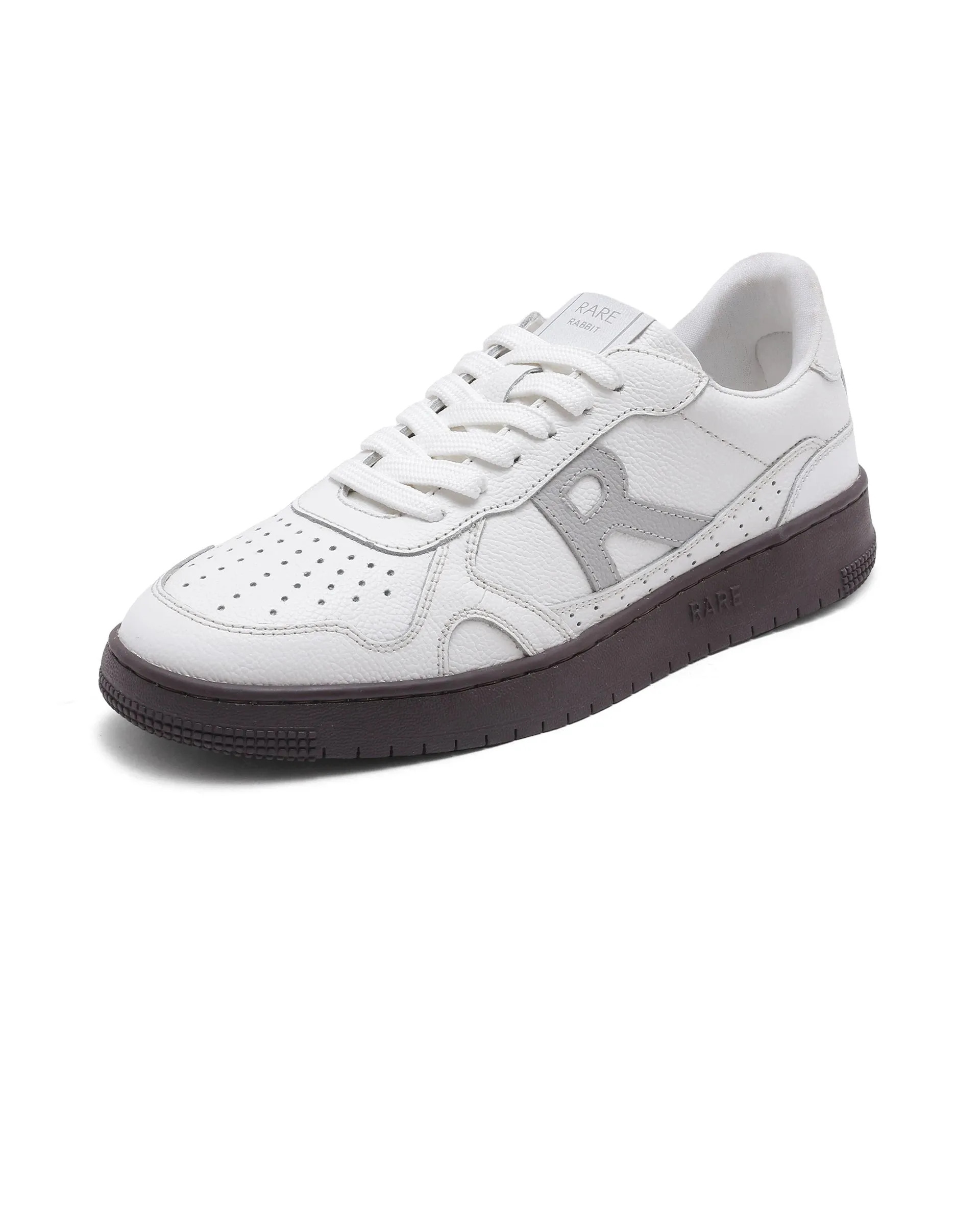 Rare Rabbit Men's Kepler White Plain Shoes