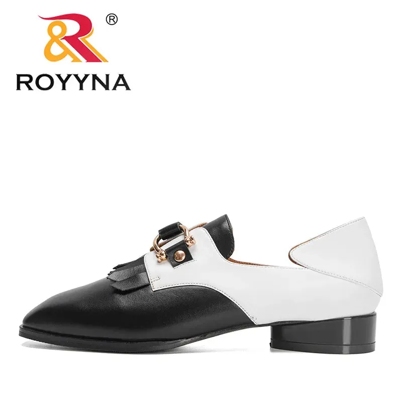 ROYYNA Leather Two-Tone Loafer Shoes