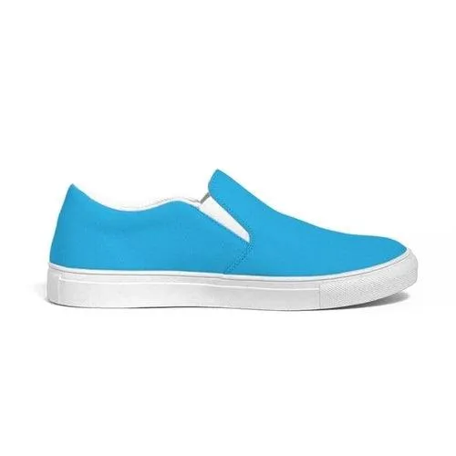 Women's Sneakers / Vibrant Blue Low Top Slip-on Canvas Sports Shoes